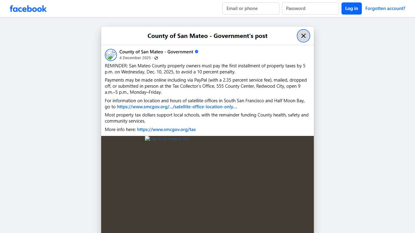 REMINDER: San Mateo... - County of San Mateo - Government | Facebook