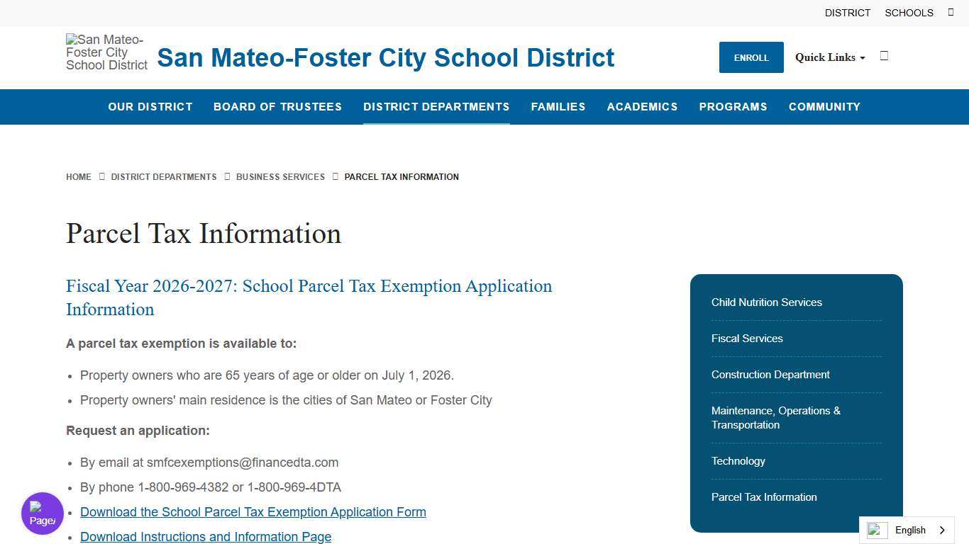 Parcel Tax Information - San Mateo-Foster City School District